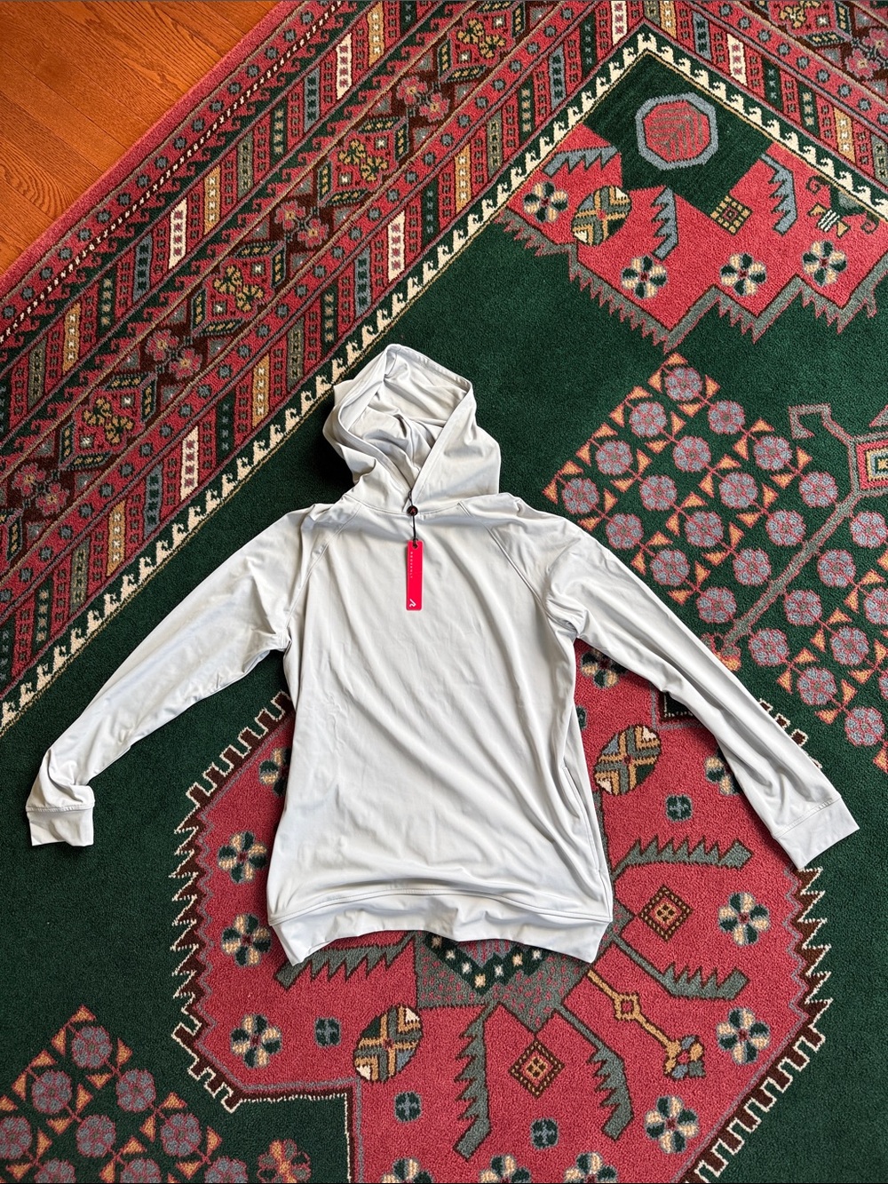 Men's Light Gray Zip-Neck Hoodie Sweater